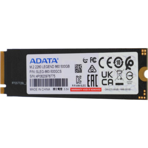 Твердотельный накопитель A-Data PCIe 4.0 x4 500GB SLEG-860-500GCS Legend 860 M.2 2280