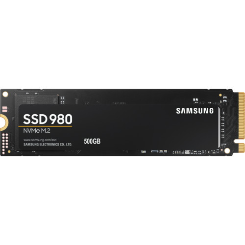 Твердотельные накопители Samsung SSD 980, 500GB, M.2(22x80mm), NVMe 1.4, PCIe 3.0 x4, 3-bit MLC, R/W 3100/2600MB/s, IOPs 400 000/470 000, TBW 300, DWPD 0.33 (12 мес.)