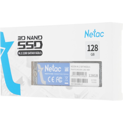 Твердотельный накопитель Netac SATA-III 128GB NT01N535N-128G-N8X N535N M.2 2280 [NT01N535N-128G-N8X]