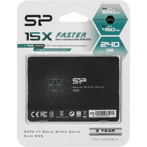 Твердотельный накопитель Silicon Power SATA-III 240GB SP240GBSS3S55S25 Slim S55 2.5