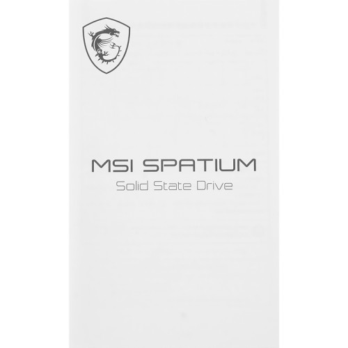 MSI SSD SPATIUM M461, 1000GB, M.2(22x80mm), NVMe, PCIe 4.0 x4, 3D TLC, R/W 5000/3200, IOPs 630 000/750 000, TBW 250, DWPD 0.14 (5 лет)