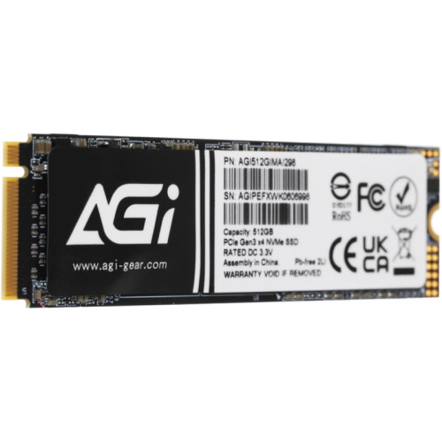 Твердотельный накопитель AGi PCIe 3.0 x4 512GB AGI512GIMAI298 AI298 M.2 2280 [AGI512GIMAI298]