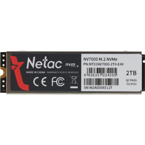 Твердотельный накопитель Netac PCIe 4.0 x4 2TB NT01NV7000-2T0-E4X NV7000 M.2 2280 [NT01NV7000-2T0-E4X]