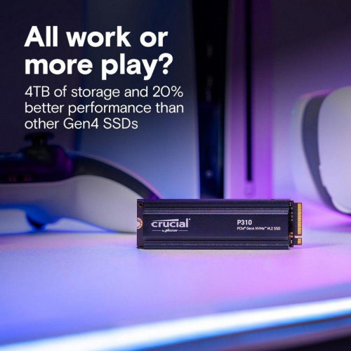Твердотельный накопитель Crucial P310 1TB PCIe Gen4 NVMe 2280 M.2 SSD with heatsink CT1000P310SSD5
