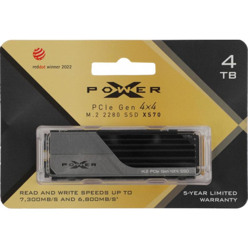 Твердотельный накопитель Silicon Power PCIe 4.0 x4 4TB SP04KGBP44XS7005 XS70 M.2 2280 [SP04KGBP44XS7005]