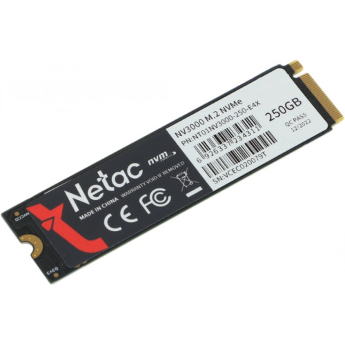 Твердотельный накопитель Netac PCIe 3.0 x4 250GB NT01NV3000-250-E4X NV3000 M.2 2280 [NT01NV3000-250-E4X]