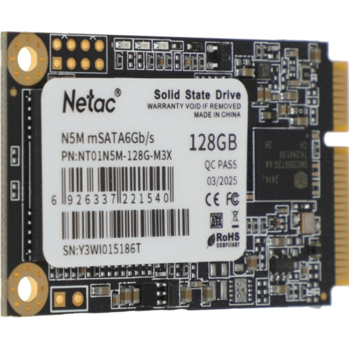 Твердотельный накопитель Netac SATA-III 128GB NT01N5M-128G-M3X N5M mSATA [NT01N5M-128G-M3X]