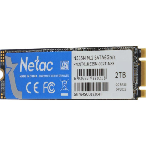 Твердотельный накопитель Netac SATA-III 2TB NT01N535N-002T-N8X N535N M.2 2280 [NT01N535N-002T-N8X]