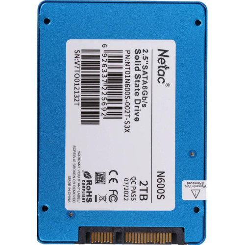Твердотельный накопитель Netac SATA-III 2TB NT01N600S-002T-S3X N600S 2.5