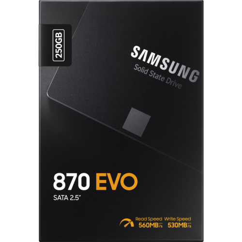 Samsung SSD 250GB 870 EVO, V-NAND 3-bit MLC, MGX, 2.5'' SATA 6Gb/s, R560/W530, IOPs 98000/88000
