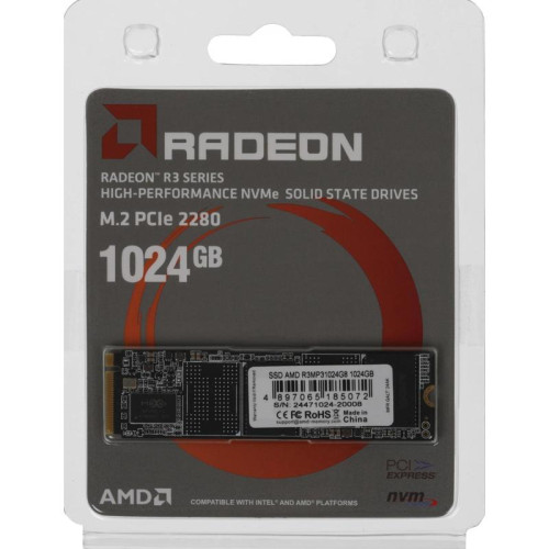 Твердотельный накопитель AMD PCIe 3.0 x4 1TB R3MP31024G8 Radeon M.2 2280