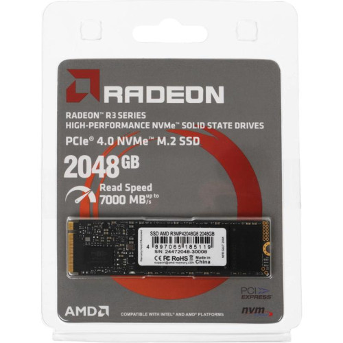 Твердотельный накопитель AMD PCIe 4.0 x4 2TB R3MP42048G8 Radeon M.2 2280