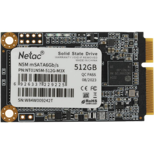 Твердотельный накопитель Netac SATA-III 512GB NT01N5M-512G-M3X N5M mSATA [NT01N5M-512G-M3X]