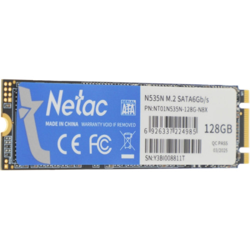Твердотельный накопитель Netac SATA-III 128GB NT01N535N-128G-N8X N535N M.2 2280 [NT01N535N-128G-N8X]