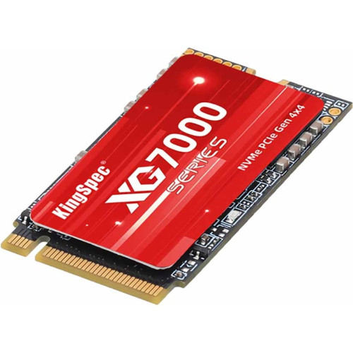 Твердотельный накопитель/ Kingspec SSD XG7000-1TB 2242, 1024GB, M.2(22x42mm), NVMe, PCIe 4.0 x4, 3D NAND, R/W 7200/6600MB/s, IOPs н.д./н.д., TBW 600, DWPD 0.54 (3 года)