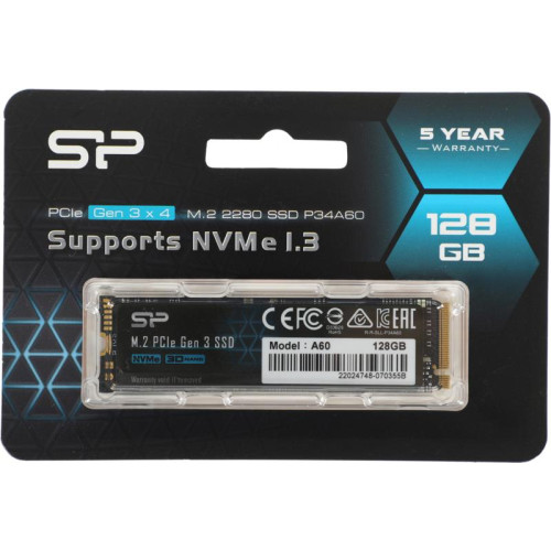 Твердотельный накопитель Silicon Power PCIe 3.0 x4 128GB SP128GBP34A60M28 M-Series M.2 2280 [SP128GBP34A60M28]