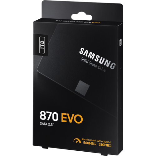 Твердотельный накопитель Samsung SSD 1TB 870 EVO, V-NAND 3-bit MLC, MGX, 2.5'' SATA 6Gb/s, R560/W530, IOPs 98000/88000