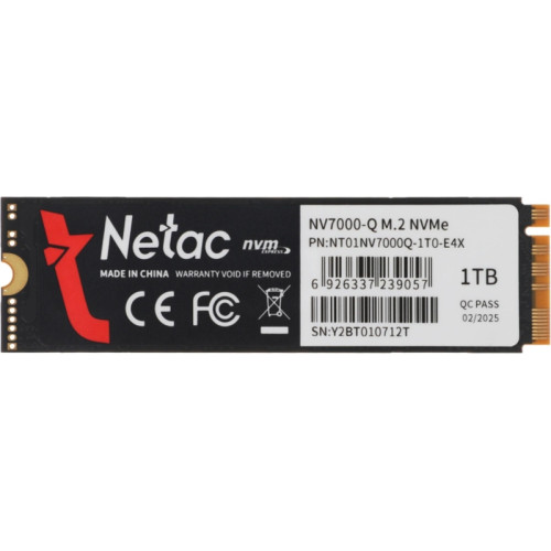 Твердотельный накопитель Netac PCIe 4.0 x4 1TB NT01NV7000Q-1T0-E4X NV7000Q M.2 2280 [NT01NV7000Q-1T0-E4X]