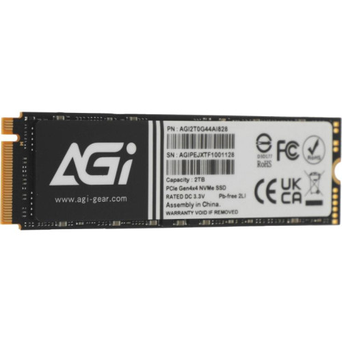 Твердотельный накопитель AGi PCIe 4.0 x4 2TB AGI2T0G44AI828 AI828 M.2 2280 [AGI2T0G44AI828]