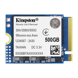 Твердотельный накопитель Kingston SSD NV3, 500GB, M.2(22x30mm), NVMe, PCIe 4.0 x4, 3D TLC, R/W 5000/3000MB/s, TBW 160, DWPD 0.2 (60 мес)