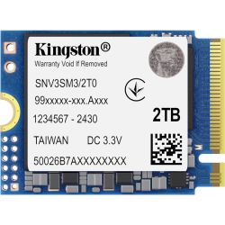 Твердотельный накопитель/ Kingston SSD NV3, 2000GB, M.2(22x30mm), NVMe, PCIe 4.0 x4, 3D TLC, R/W 6000/5000MB/s, TBW 640, DWPD 0.2 (60 мес)
