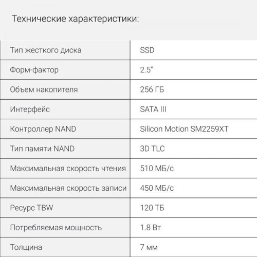 Твердотельный накопитель Digma SATA-III 256GB DGSR2256GS93T Run S9 2.5