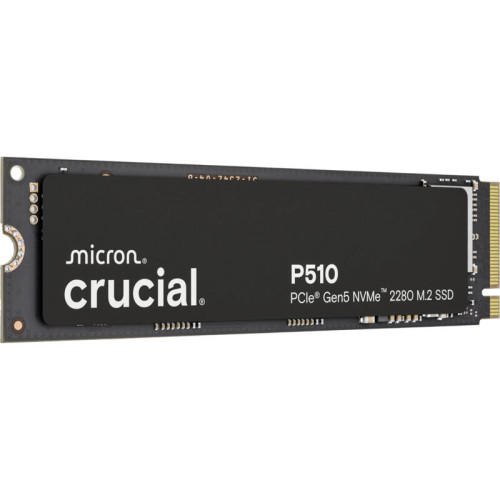 Твердотельный накопитель/ Crucial SSD P510, 2000GB, M.2(22x80mm), NVMe, PCIe 5.0 x4, TLC, R/W 10000/8700MB/s, IOPs н.д./н.д., TBW 1200, DWPD 0.5 (12 мес.)