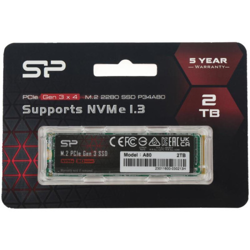 Накопитель SSD Silicon Power PCIe 3.0 x4 2TB SP002TBP34A80M28 M-Series M.2 2280