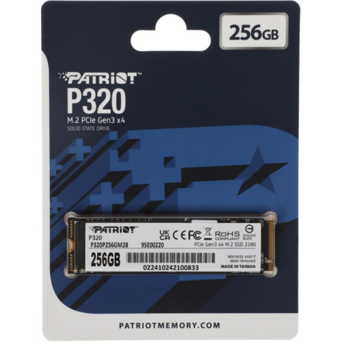 Твердотельный накопитель Patriot PCIe 3.0 x4 256GB P320P256GM28 P320 M.2 2280 [P320P256GM28]