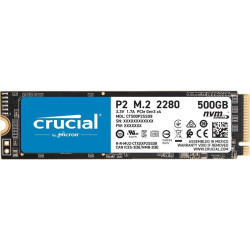 Твердотельный накопитель/ Crucial SSD P2, 500GB, M.2(22x80mm), NVMe, PCIe 3.0 x4, 3D TLC, R/W 2300/940MB/s, IOPs 95 000/215 000, TBW 150, DWPD 0.2 (12 мес.)