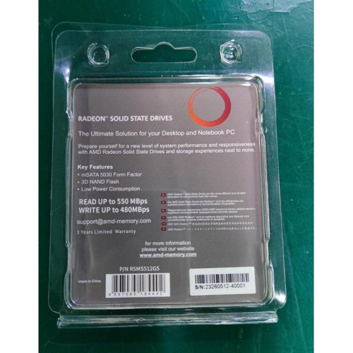 Твердотельный накопитель AMD SATA 512GB R5MS512G5 Radeon R5 mSATA