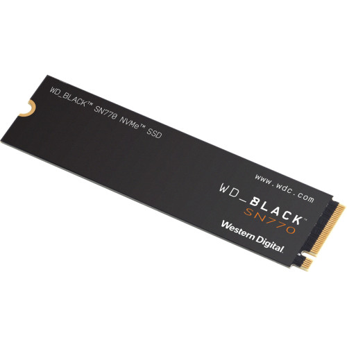 Твердотельный накопитель WD SSD Black SN770 NVMe, 1.0TB, M.2(22x80mm), NVMe, PCIe 4.0 x4, 3D TLC, R/W 5150/4900MB/s, IOPs 740 000/800 000, TBW 600, DWPD 0.3 (12 мес.)