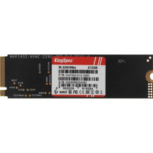 Твердотельный накопитель Kingspec PCIe 4.0 x4 512GB XG7000-512 XG7000 M.2 2280