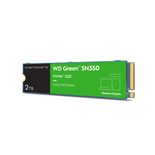 Твердотельный накопитель WD SSD Green SN350 NVMe, 2.0TB, M.2(22x80mm), NVMe, PCIe 3.0 x4, QLC, R/W 3200/3000MB/s, IOPs 500 000/450 000, TBW 100, DWPD 0.1 (12 мес.) Твердотельный накопитель WD SSD Green SN350 NVMe, 2.0TB, M.2(22x80mm), NVMe, PCIe 3.0 x4, QLC, R/W 3200/3000MB/s, IOPs 500 000/450 000, TBW 100, DWPD 0.1 (12 мес.)