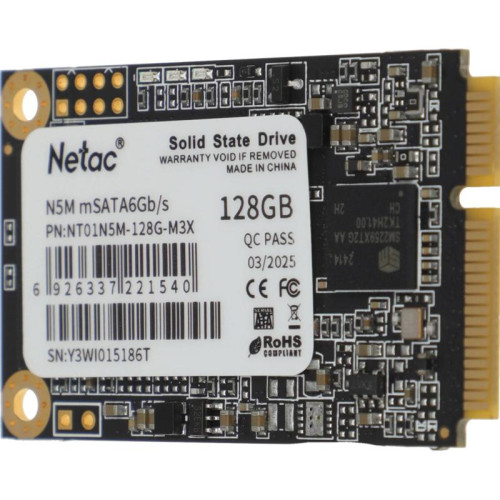 Твердотельный накопитель Netac SATA-III 128GB NT01N5M-128G-M3X N5M mSATA [NT01N5M-128G-M3X]