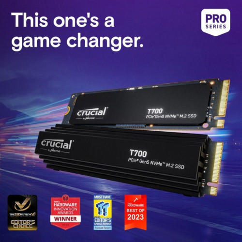 Твердотельный накопитель Crucial T700 2TB PCIe Gen5 NVMe M.2 SSD CT2000T700SSD3 Твердотельный накопитель Crucial T700 2TB PCIe Gen5 NVMe M.2 SSD CT2000T700SSD3
