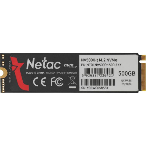 Твердотельный накопитель Netac PCIe 4.0 x4 500GB NT01NV5000T-500-E4X NV5000t M.2 2280 [NT01NV5000T-500-E4X]