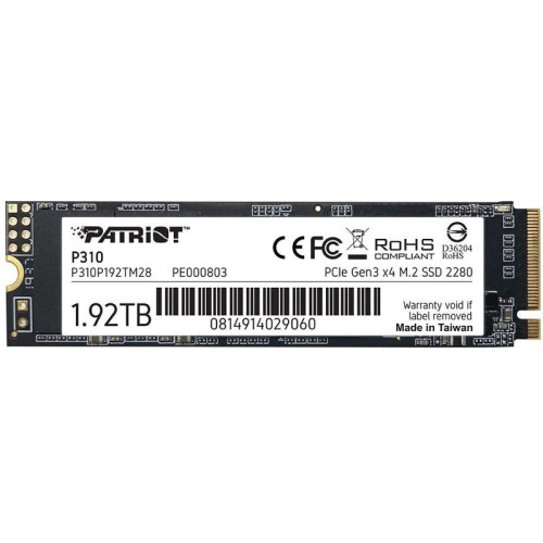 Твердотельный накопитель Patriot PCIe 3.0 x4 1920GB P310P192TM28 P310 M.2 2280 [P310P192TM28]