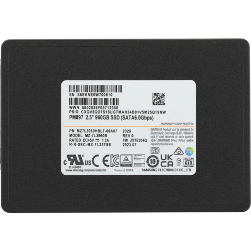 Твердотельный накопитель SSD Samsung Enterprise PM897 MZ7L3960HBLT-00A07 960GB2.5