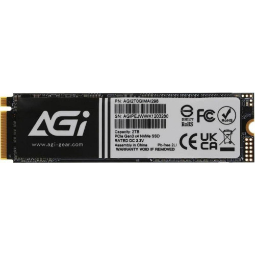 Твердотельный накопитель AGI AI298 M.2 PCIe 2TB RETAIL-Color Box