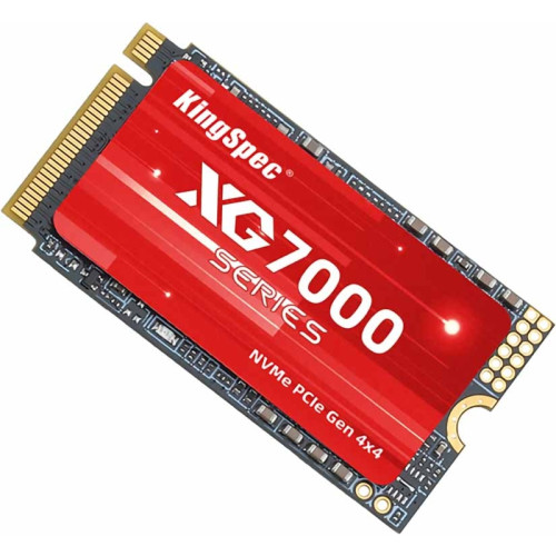 Твердотельный накопитель/ Kingspec SSD XG7000-1TB 2242, 1024GB, M.2(22x42mm), NVMe, PCIe 4.0 x4, 3D NAND, R/W 7200/6600MB/s, IOPs н.д./н.д., TBW 600, DWPD 0.54 (3 года)