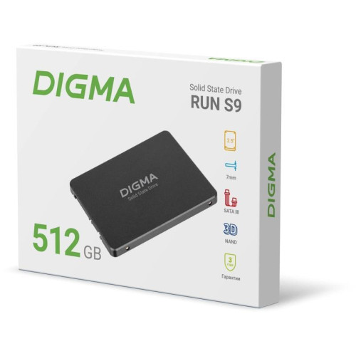 Твердотельный накопитель Digma SATA-III 512GB DGSR2512GS93T Run S9 2.5