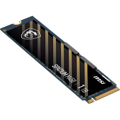 MSI SSD SPATIUM M450, 1000GB, M.2(22x80mm), NVMe, PCIe 4.0 x4, 3D TLC, R/W 3400/2500, IOPs , TBW 350, DWPD 0.19 (5 лет)