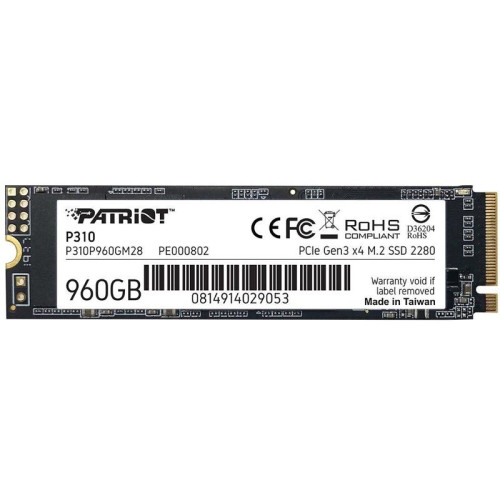 Твердотельный накопитель Patriot PCIe 3.0 x4 960GB P310P960GM28 P310 M.2 2280 [P310P960GM28]