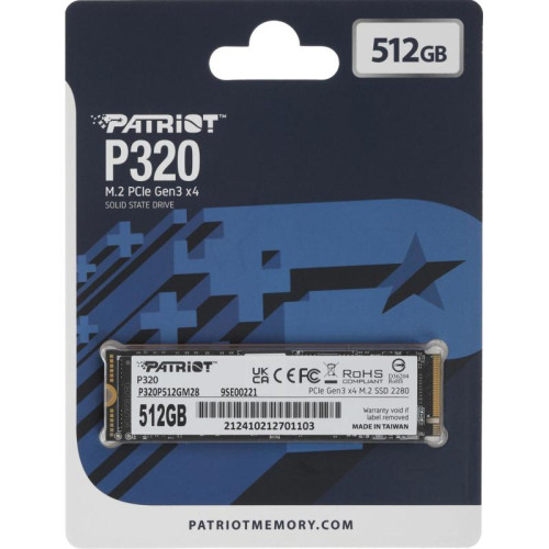 Твердотельный накопитель Patriot PCIe 3.0 x4 512GB P320P512GM28 P320 M.2 2280 [P320P512GM28]