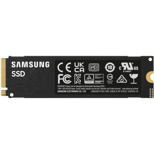 Твердотельные накопители Samsung SSD 990 EVO Plus, 1000GB, M.2(22x80mm), NVMe 2.0, NVMe 2.0, PCIe 4.0 x4, V-NAND TLC, R/W 7150/6300MB/s, IOPs 850 000/1 350 000, TBW 600, DWPD 0.3 (12 мес.)