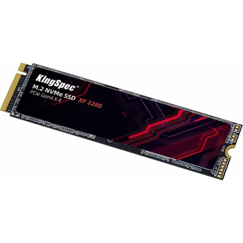 Твердотельный накопитель/ Kingspec SSD XF-1TB 2280, 1024GB, M.2(22x80mm), NVMe, PCIe 4.0 x4, R/W 4900/4600MB/s, IOPs н.д./н.д., TBW 1200, DWPD 1.07 (3 года)