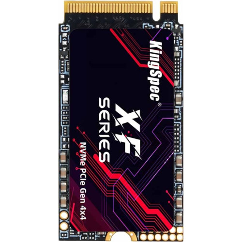 Твердотельный накопитель/ Kingspec SSD XF-1TB 2242, 1024GB, M.2(22x42mm), NVMe, PCIe 4.0 x4, R/W 4900/4600MB/s, IOPs н.д./н.д., TBW 1200, DWPD 1.07 (3 года)