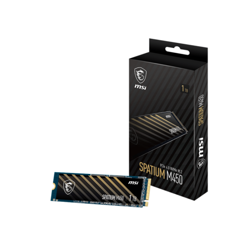 MSI SSD SPATIUM M450, 1000GB, M.2(22x80mm), NVMe, PCIe 4.0 x4, 3D TLC, R/W 3600/3000, IOPs 420 000/550 000, TBW 600, DWPD 0.33 (5 лет)