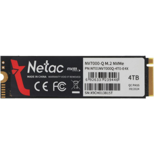Твердотельный накопитель Netac PCIe 4.0 x4 4TB NT01NV7000Q-4T0-E4X NV7000Q M.2 2280 [NT01NV7000Q-4T0-E4X]